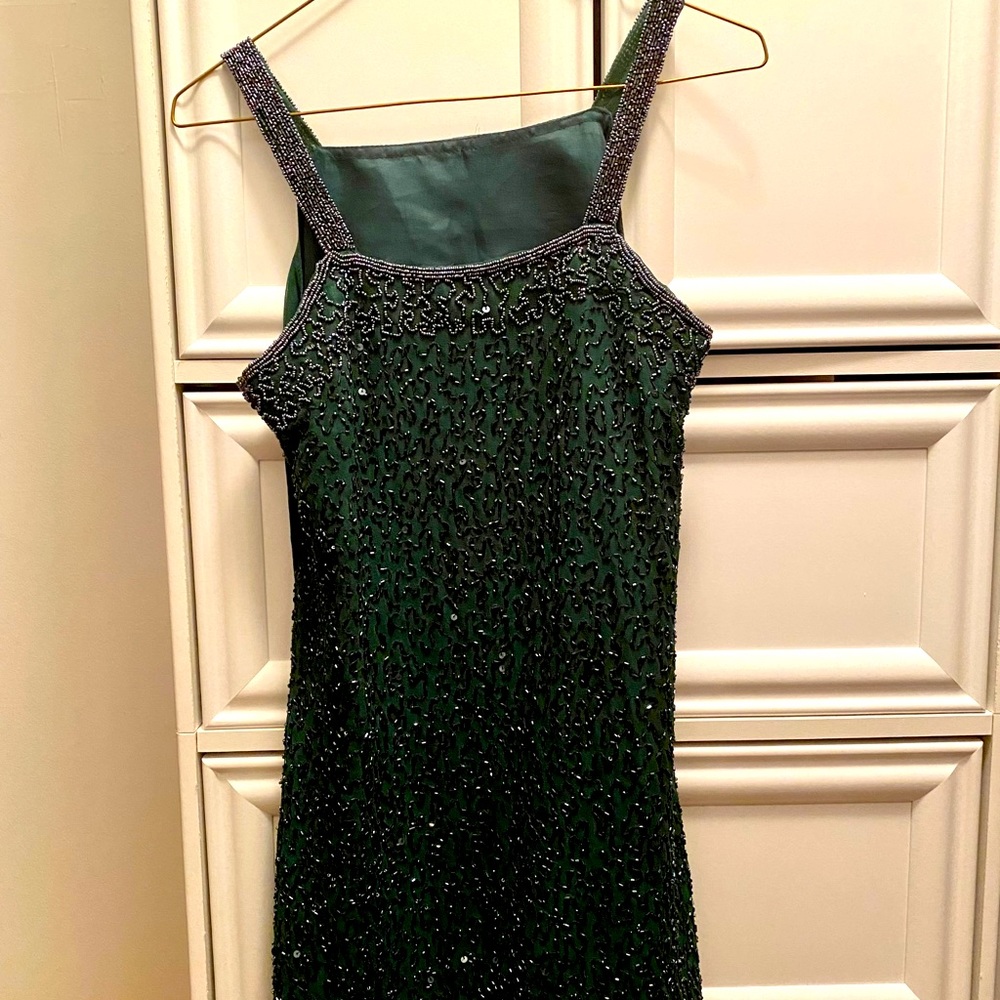 Green embroidered spaghetti strap Indian top